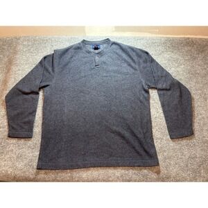Club Room Mens L Gray Henley Shirt